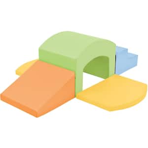 Colorful Soft Foam Playset for Toddlers with Slide Stairs and Ramp for Beginner Toddler Climb and Crawl