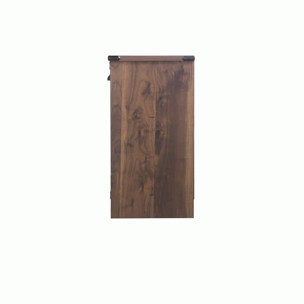 Saint Birch Dark Walnut 4-Door Credenza with Adjustable Shelves