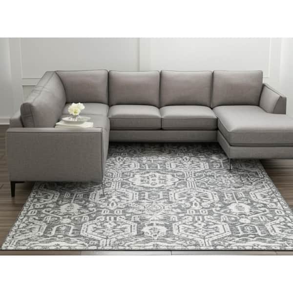 Gray 9 x 12 ft. Tufted Geometric Rectangle Indoor Area Rug
