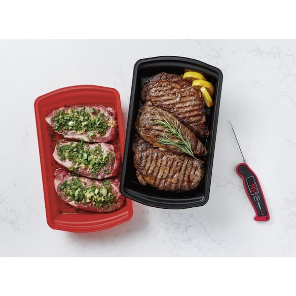 Cuisinart 2-Pack Plastic Marinating Containers, Red and Black ​ 