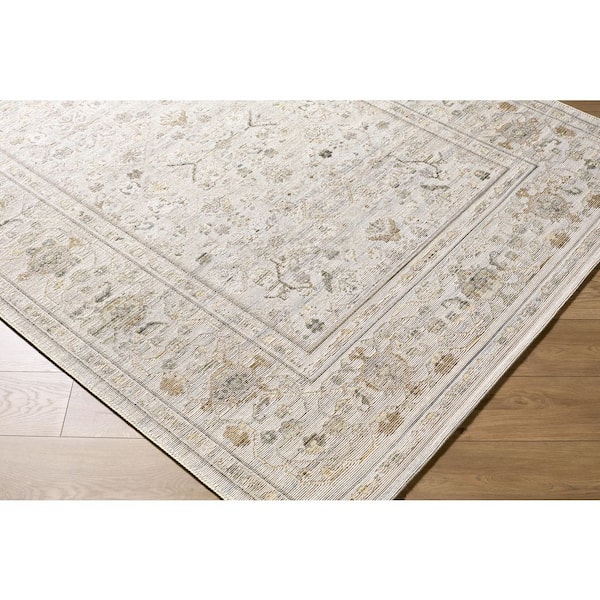 Goblen GLN-2300 6 ft. x 9 ft. Machine Woven Rug, Light Grey or Ivory