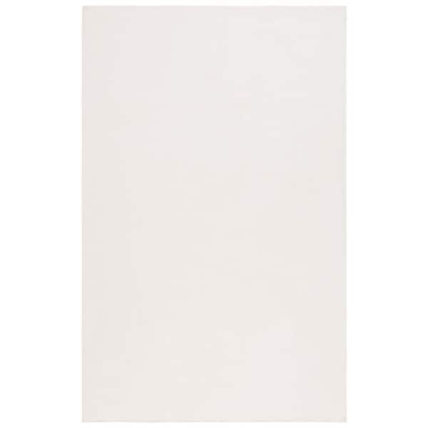 SAFAVIEH Faux Rabbit Fur Beige Doormat 3 ft. x 5 ft. Solid Flokati Area Rug
