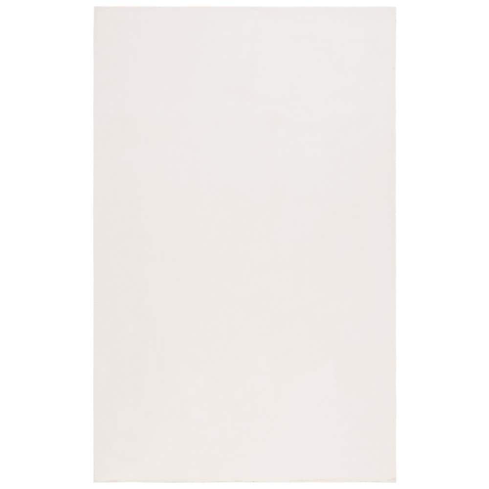 Beige Faux Rabbit Fur 6' x 9' Washable Area Rug