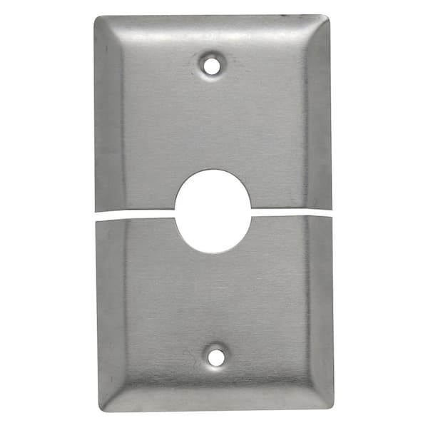 Legrand Pass & Seymour 302/304 S/S 1 Gang Box Mounted Coaxial Horizontal Split Wall Plate, Stainless Steel (1-Pack)