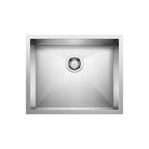 Precision Satin Polished Stainless Steel 22 in. Single Bowl Undermount Kitchen Sink