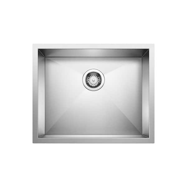 Precision Satin Polished Stainless Steel 22 in. Single Bowl Undermount Kitchen Sink