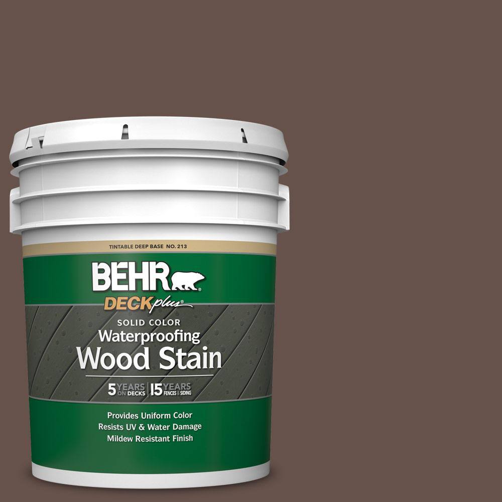 5 gal. #PPU5-18 Chocolate Swirl Solid Color Waterproofing Exterior Wood Sta