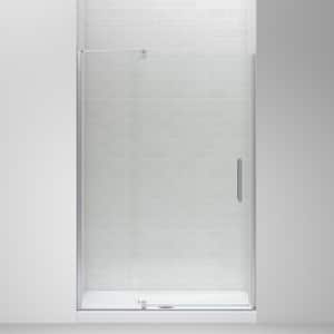 Echelon 48 in. x 70 in. Frameless Pivot Shower Door in Bright Polished Silver with Clear Glass