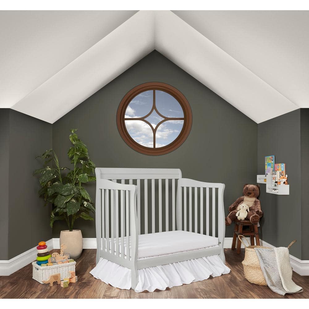 Aden Gray Pinewood 4-in-1 Convertible Mini Crib