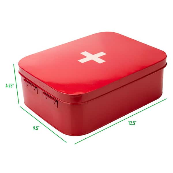 Mind Reader 1-Piece First Aid Kit Box Medical Supply Organizer
