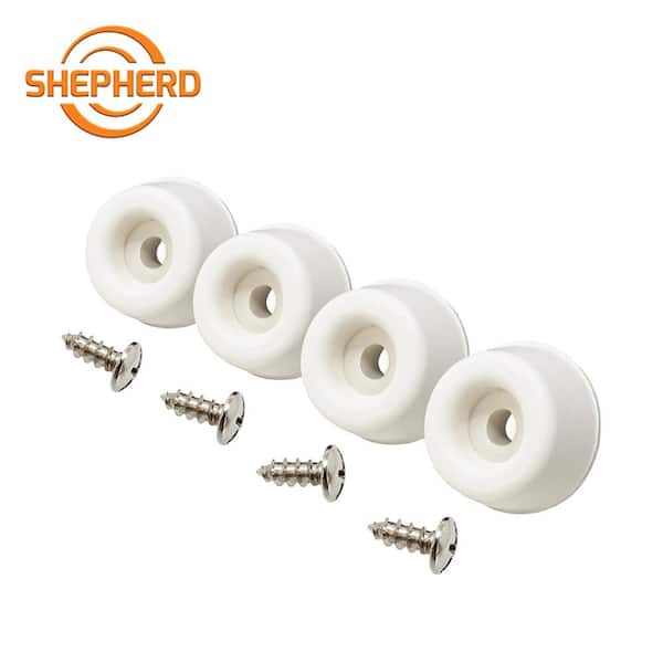 7/8 in. Off-White Rubber Screw-On Bumpers for Surface Protection (4-Pack)