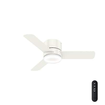 Minimus 44 in. Low Profile Integrated LED Indoor Fresh White Ceiling Fan with Light Kit and Remote