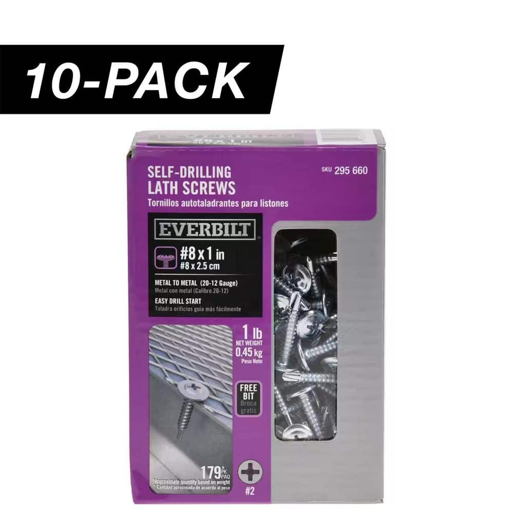 10-Pack #8 x 1 in. Phillips Drive Truss Head Lath Self-Drilling Screw (10 lb / 1,790-Piece) price history on PriceWatchPro