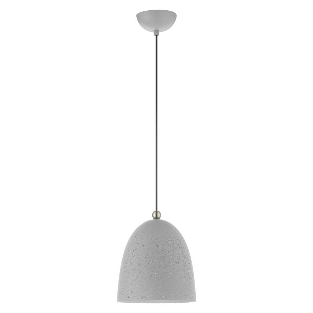 Nordic Gray Crystal LED Globe Pendant Light with Brushed Nickel Accents