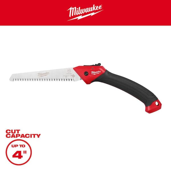 7 in. High Carbon Steel Straight Blade Fixed Pruning Saw with Ergonomic Handle and Reversible Scabbard