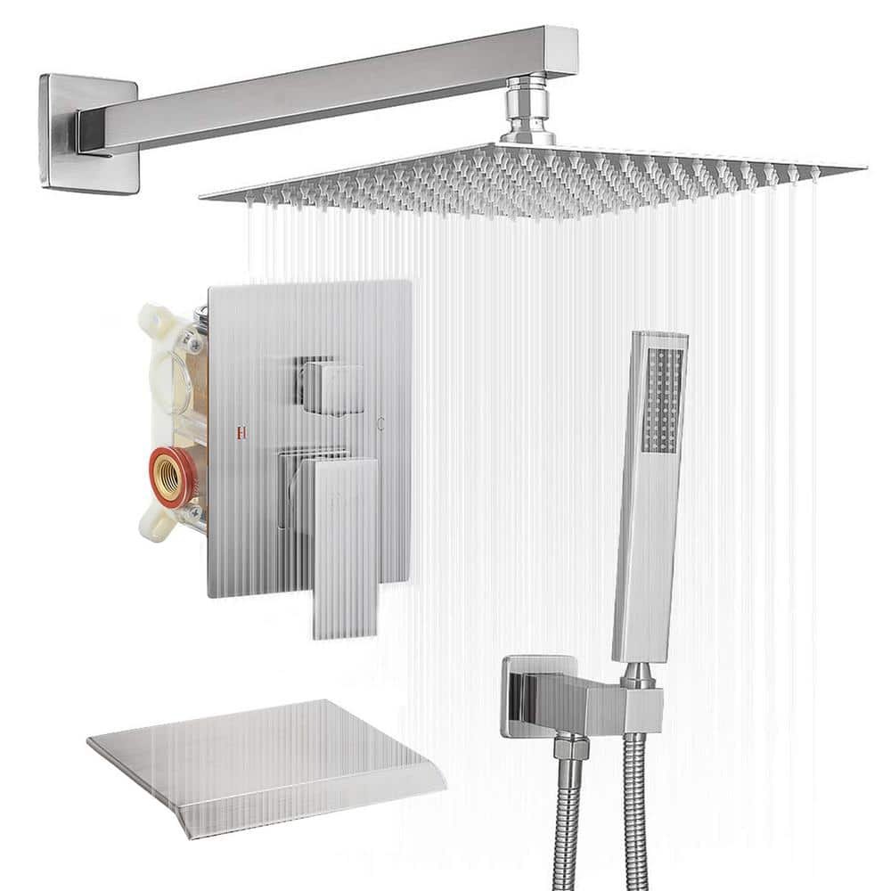 10 in. Single Handle 3-Spray Tub and Shower Faucet with 2.5 GPM with Shower