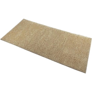 Shaggy Beige 3 ft. x 4 ft. Solid Synthetic Rectangle Area Rug