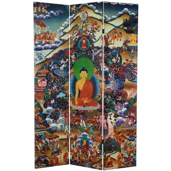 Oriental Furniture 6 ft. Printed 3-Panel Room Divider