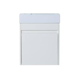 18.11 in. x 10.23 in. x 22.83 in. Small Bathroom Vanity and Top with Sink in White