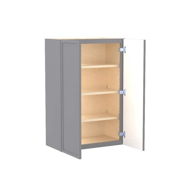Franklin 24 in. W x 12 in. D x 36 in. H Assembled Plywood Wall Kitchen Cabinet in Veiled Gray with Soft Close