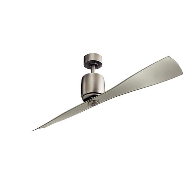 Ferron 60 in. Indoor Brushed Nickel Downrod Mount Ceiling Fan with Remote Included for Bedrooms or Living Rooms