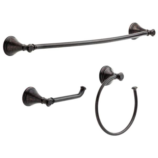 Delta Cassidy 3 Piece Bath Hardware Set In Venetian Bronze Css63 Vbr K