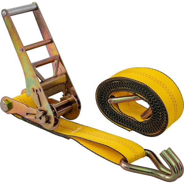 27 Foot Commercial Grade Ratchet Tie Down with Double J-Hooks