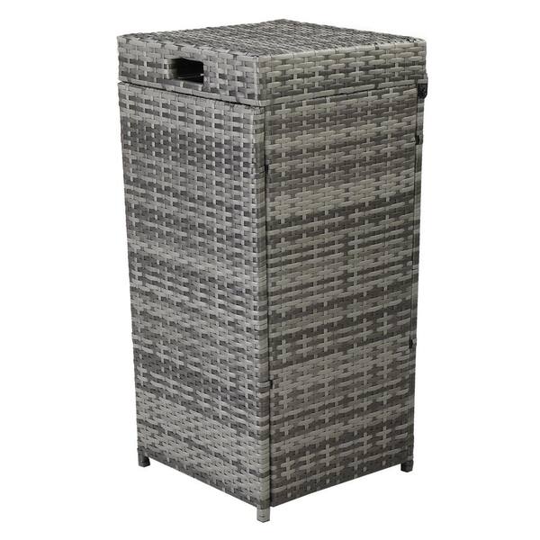 Winado 24 Gal Gray Outdoor Trash Can With Attached Lid 450752052381   Winado Outdoor Trash Cans 450752052381 64 600 