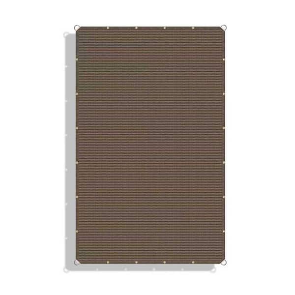 10ft. x 20 ft. Shade Sail Straight Edge Rectangular Canopy Sail Shade Cloth Curved Shade Cover for Outdoor Garden(Brown)