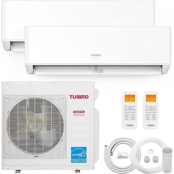 42,000 BTU Dual Zones 22 SEER2 Inverter Mini Split AC/Heating System, Ductless with Heat Pump, WiFi Enabled, (18K+24K)