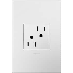 adorne 15 Amp 125-Volt Tamper Resistant Duplex Outlet with Wall Plate, White