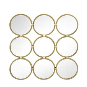 Anky 27.2 in. W x 27.2 in. H Iron Framed Champagne Wall Mounted Decorative Mirror