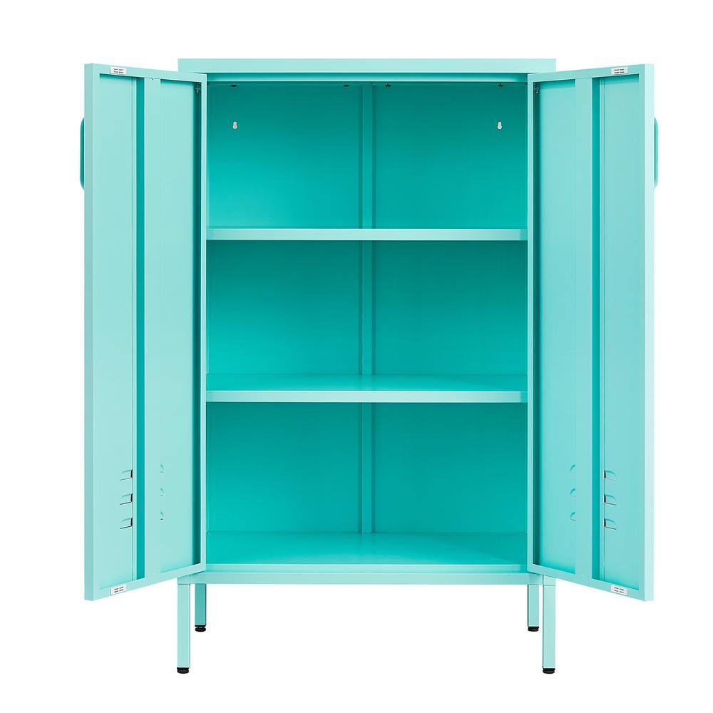 25.59 in. W x 13.78 in. D x 41.97 in. H Bathroom Blue Linen Cabinet