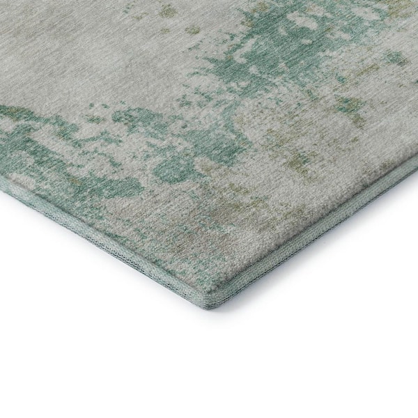 Mayfield Premium Machine Washable Abstract AMF2070 Putty 3 ft. x 4 ft. Area Rug