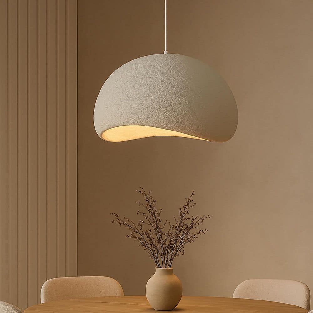 1 Light 20 in. White Modern Dome Chandelier Bowl Concrete Shade for Dining Room Industrial Hanging Light for Kitchen price history on PriceWatchPro