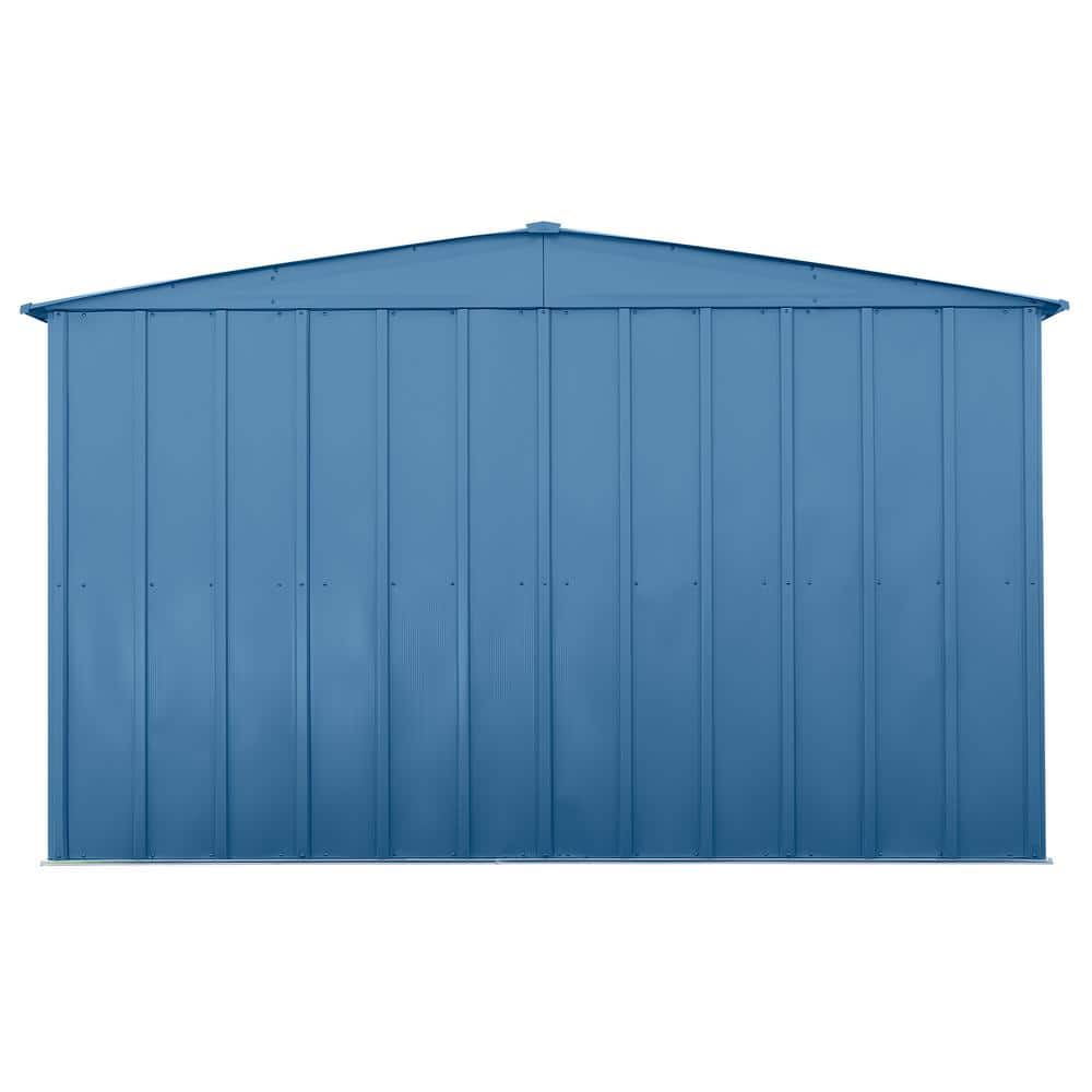 10 ft x 14 ft Blue Gray Galvanized Steel Storage Shed