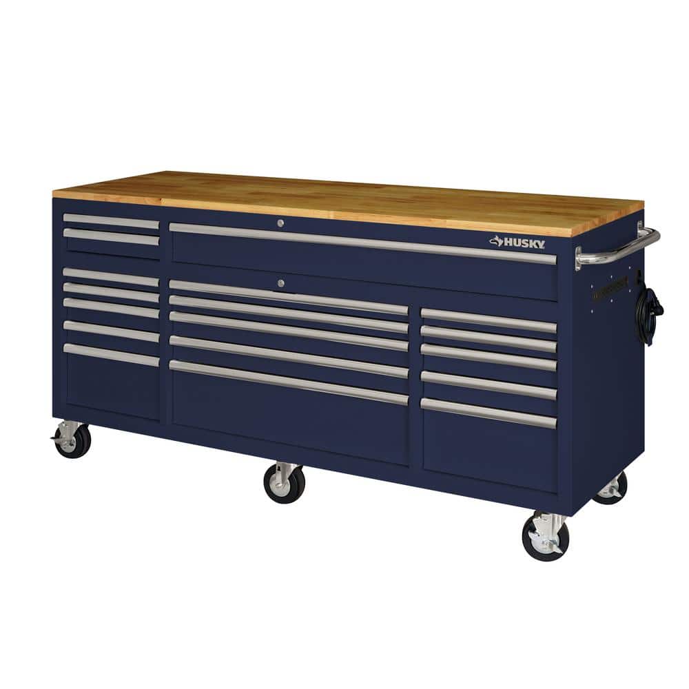 Reviews for Husky Tool Storage 72 in. W Standard Duty Gloss Blue Mobile  Workbench Tool Chest