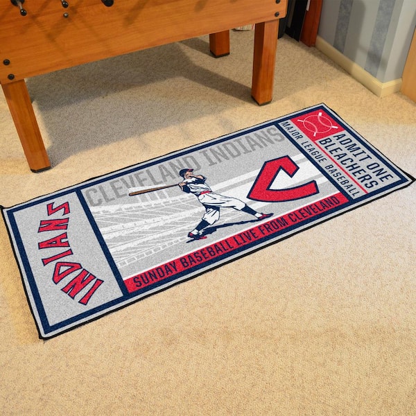 Cleveland Indians Gray 2 ft. 6 in. x 6 ft. Ticket Runner Area Rug