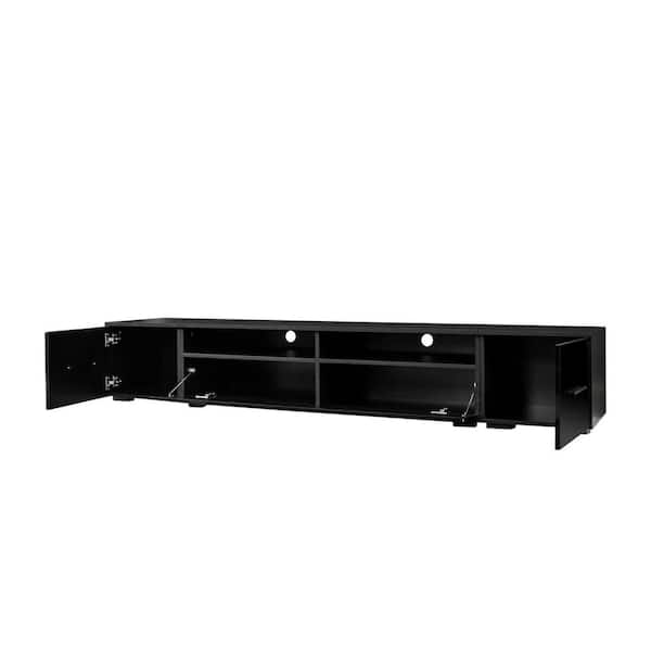 Unbranded 82.6 in. W x 15.6 in. D x 13.8 in. H Bathroom Black Linen Cabinet