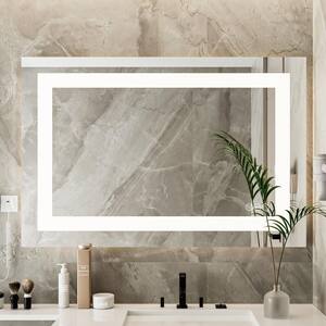 Modern Elegance 48 in. W x 32 in. H Frameless Rectangular Anti-Fog LED Light Wall Bathroom Vanity Mirror with 3-Color