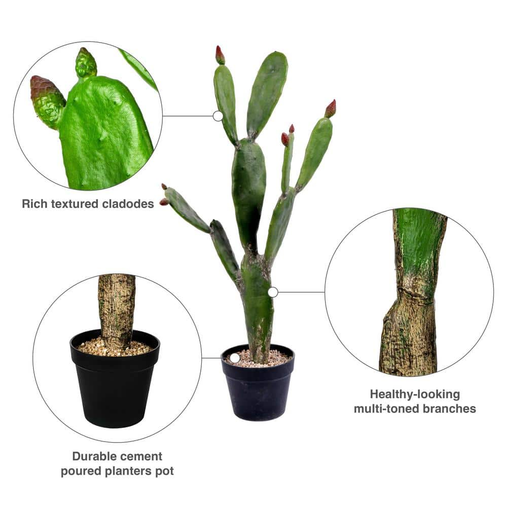 Patriotic 60'' Green Plastic Potted Outdoor Cactus Arrangement