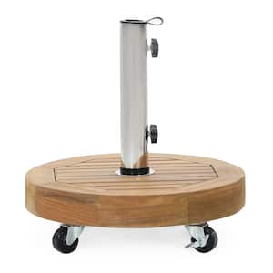 30 lbs. Patio Umbrella Base RALPH SQUARE with Wheels in Teak