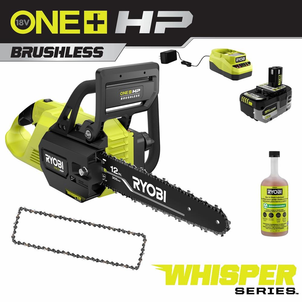 RYOBI - RYOBIチェーンソー RYOBI ONE+ HP 18V Brushless Whisper Series 12 in. Battery