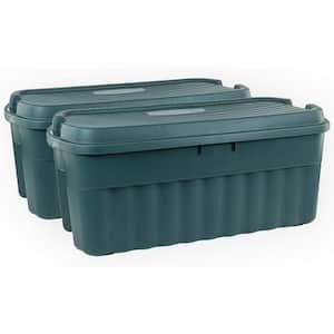 54 Gal. Storage Containers with Lids, Eco Green, Pack of 2