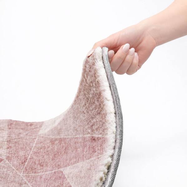 Dream Shag Premium Machine Washable Abstract ADS636 Blush 10 ft. x 14 ft. Area Rug