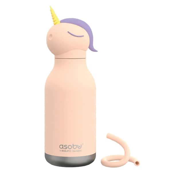 ASOBU Bestie Bottle 16 oz. Pink Unicorn Stainless Steel Insulated Water Bottle