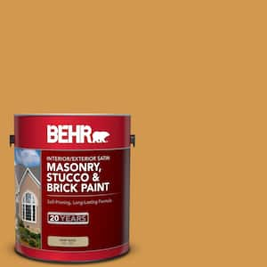 1 gal. #PPU6-02 Saffron Strands Satin Interior/Exterior Masonry, Stucco and Brick Paint