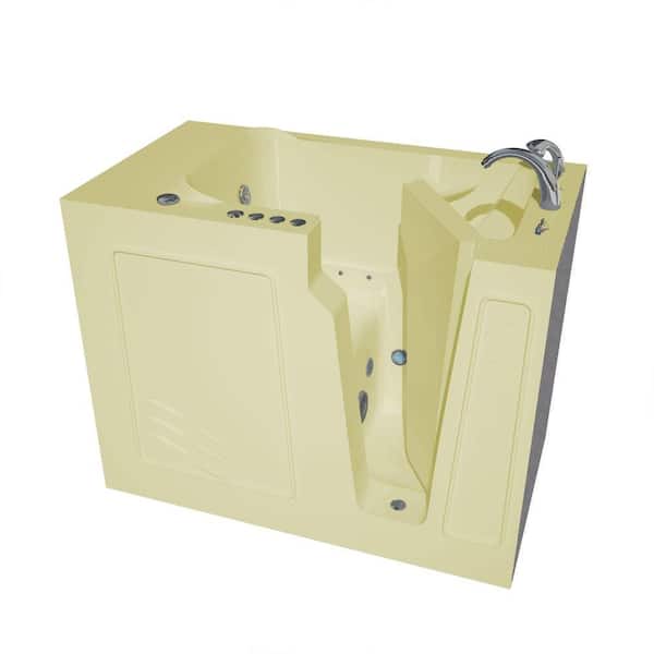 Universal Tubs Nova Heated 4.4 ft. Walk-In Air and Whirlpool Jetted Tub in Biscuit with Chrome Trim