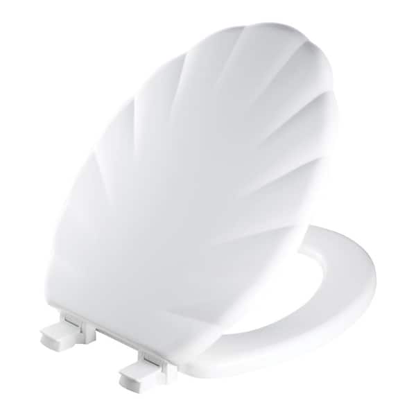 Mayfair Sculptured Shell Lift-Off Elongated Closed Front Toilet Seat in White