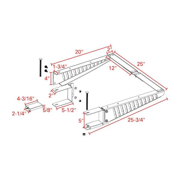 Quick Products QP-BMCSA RV Bumper-Mounted Cargo Support Arms - Includes Optional Adjustable Brace